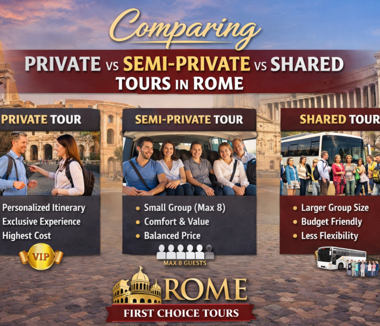 Comparing Private, Semi-Private, and Shared Tours in Rome- Rome First Choice Tours
