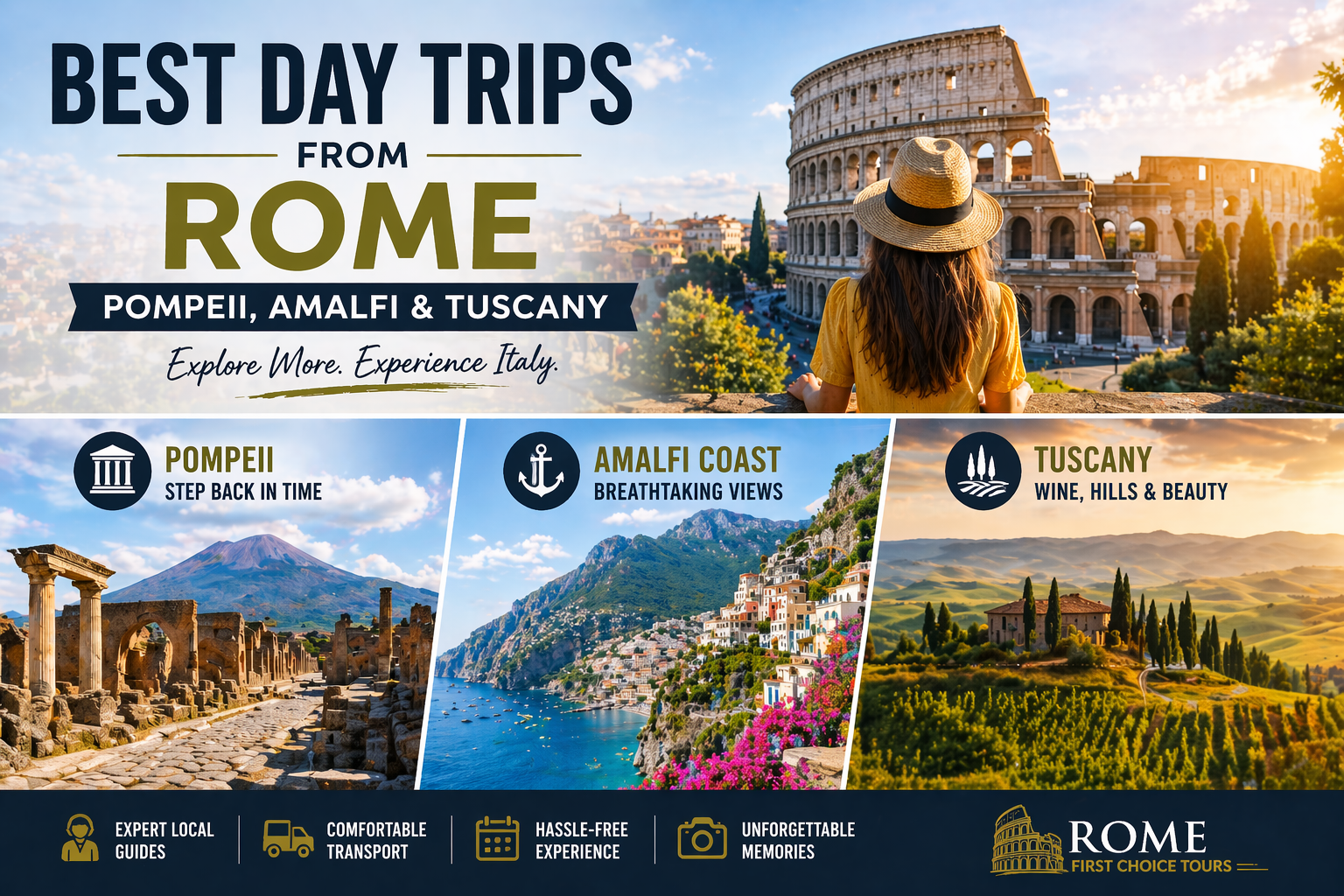 Best Day Trips from Rome (Pompeii, Amalfi, Tuscany)